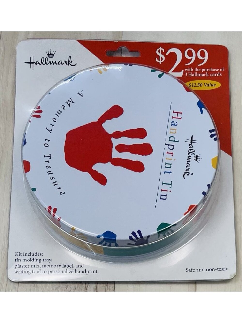 HALLMARK Plaster Molding Foot HANDPRINT TIN A Memory to Treasure PR3039 NIP NEW